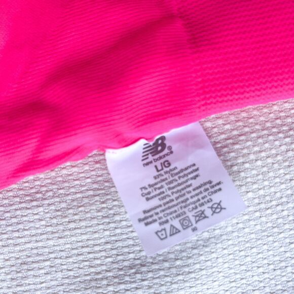 NWOT New Balance Seamless Cami Sports Bra - Neon Pink - Adjustable Straps - Sz L - Picture 6 of 6